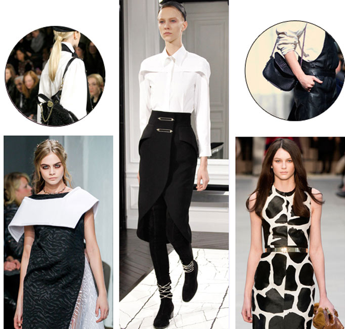2013秋冬流行趋势：黑色与白色的撞色游戏带来时尚新潮流